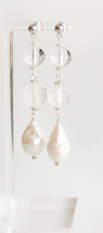 baroque Pearl earrings on a white background