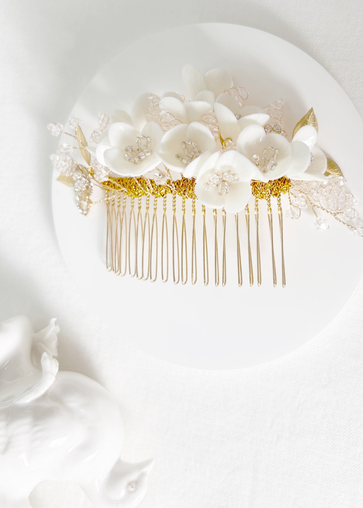 Floral Gold Bridal Hair Comb - Style 0524