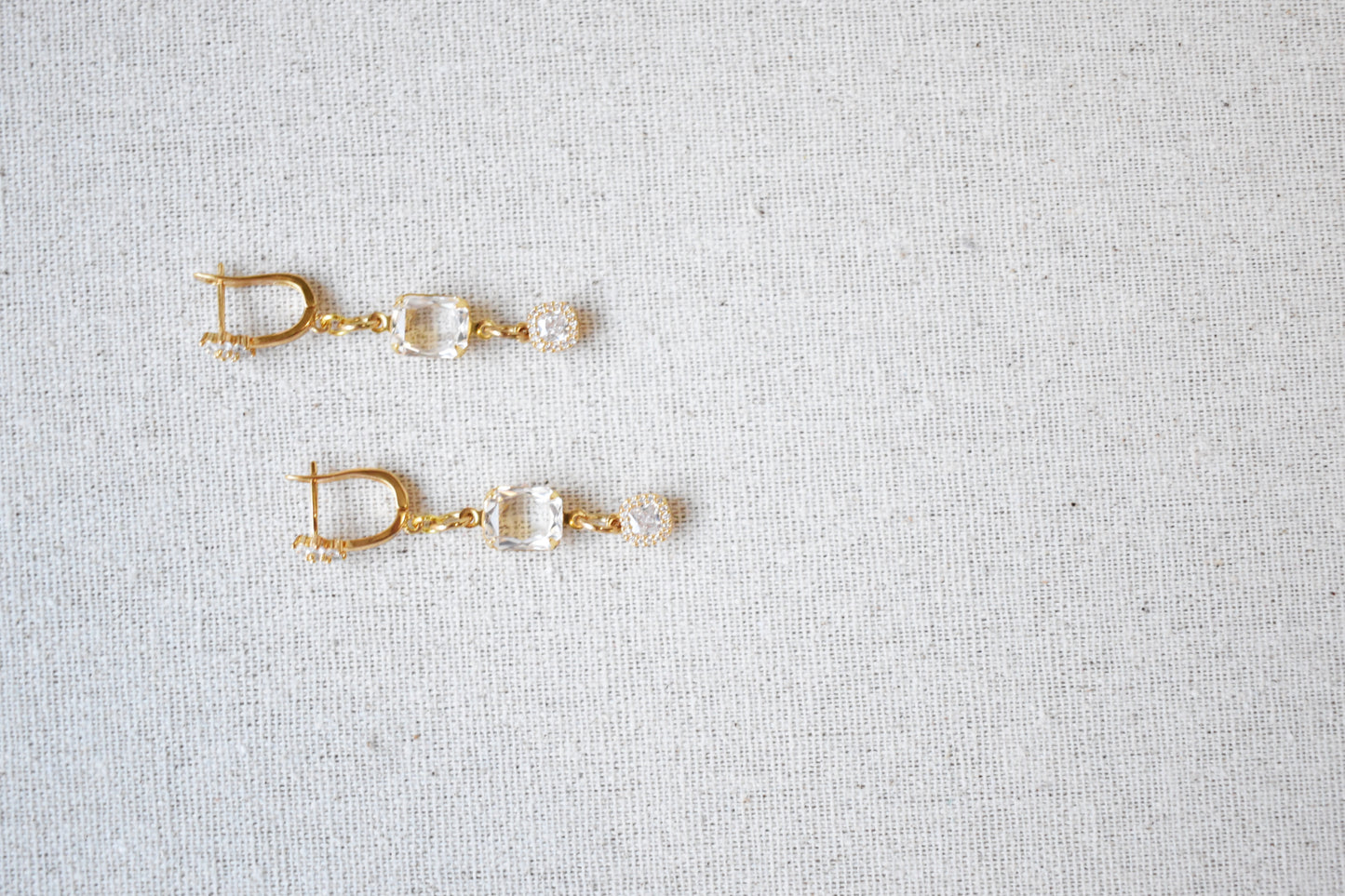 The Leontine -Vintage Austrian Glass Drop Earrings | Gold or Silver | Bridal & Occasion Jewelry