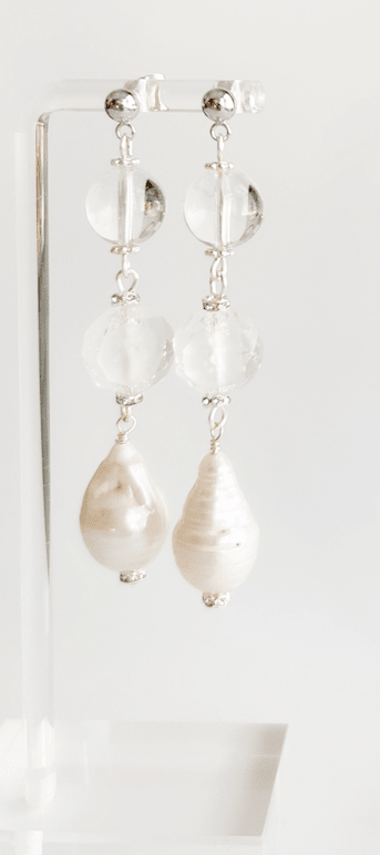 baroque Pearl earrings on a white background