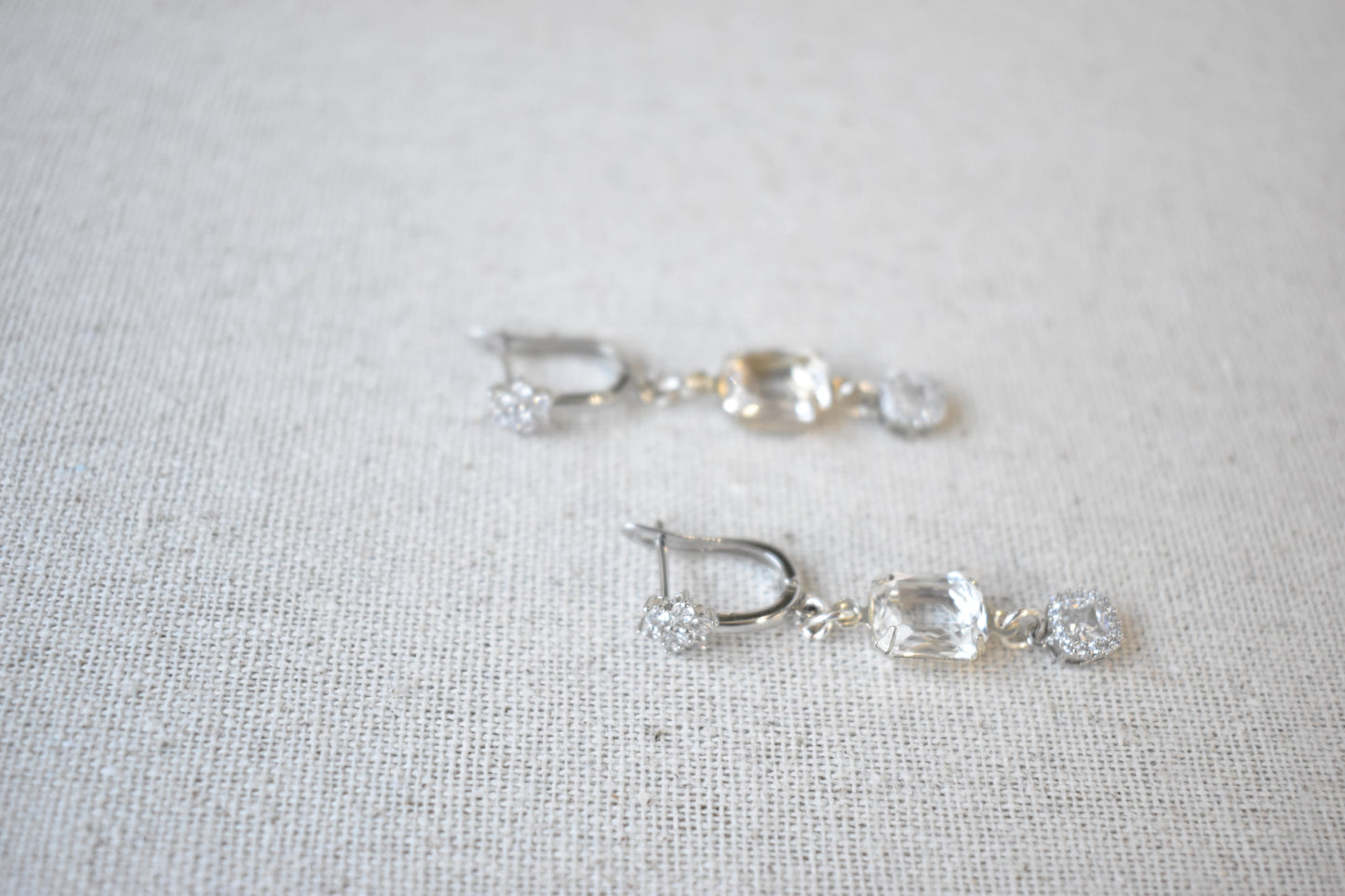 The Leontine -Vintage Austrian Glass Drop Earrings | Gold or Silver | Bridal & Occasion Jewelry
