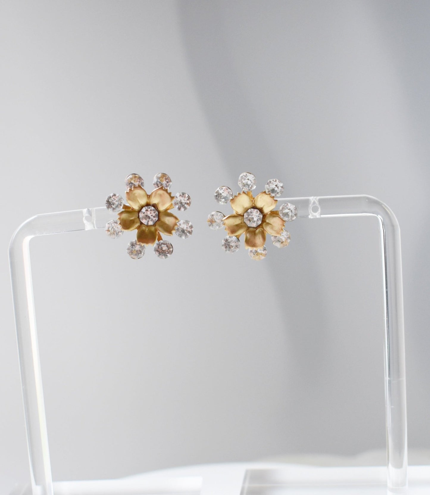 The Céleste - Bridal Flower Stud Earrings in Gold, Handmade Occasion Jewelry