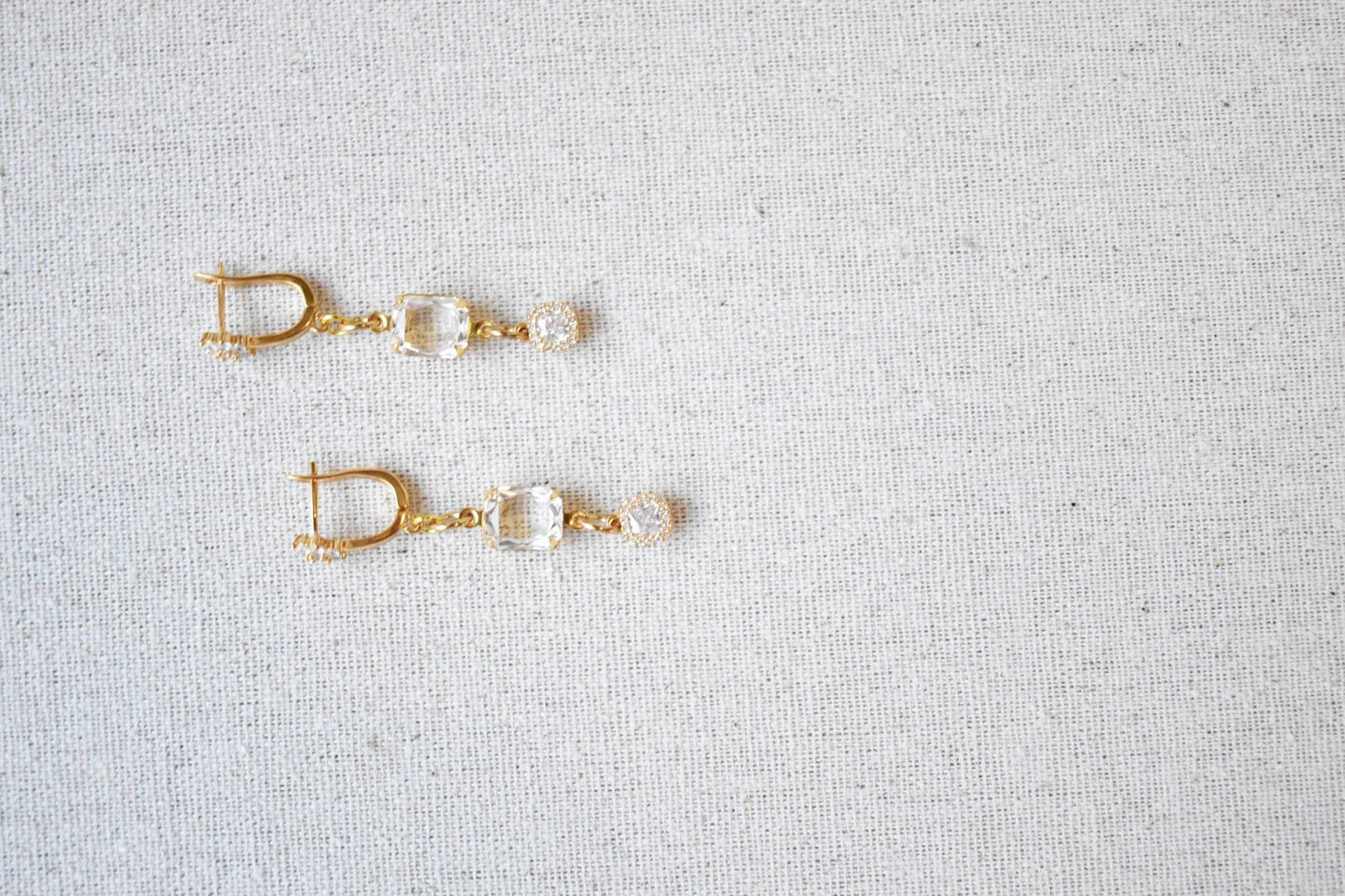The Leontine -Vintage Austrian Glass Drop Earrings | Gold or Silver | Bridal & Occasion Jewelry