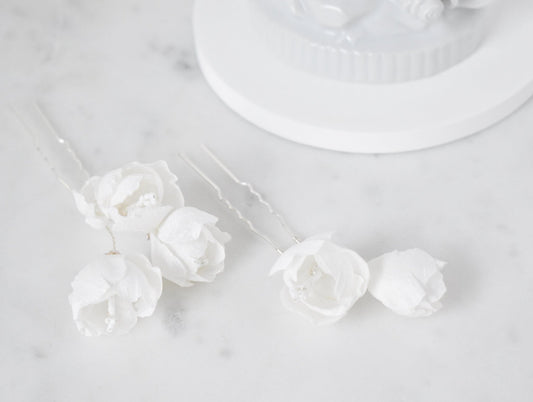 The Odette Hair Pins | Silk Bridal Hair Pins | LAFORET