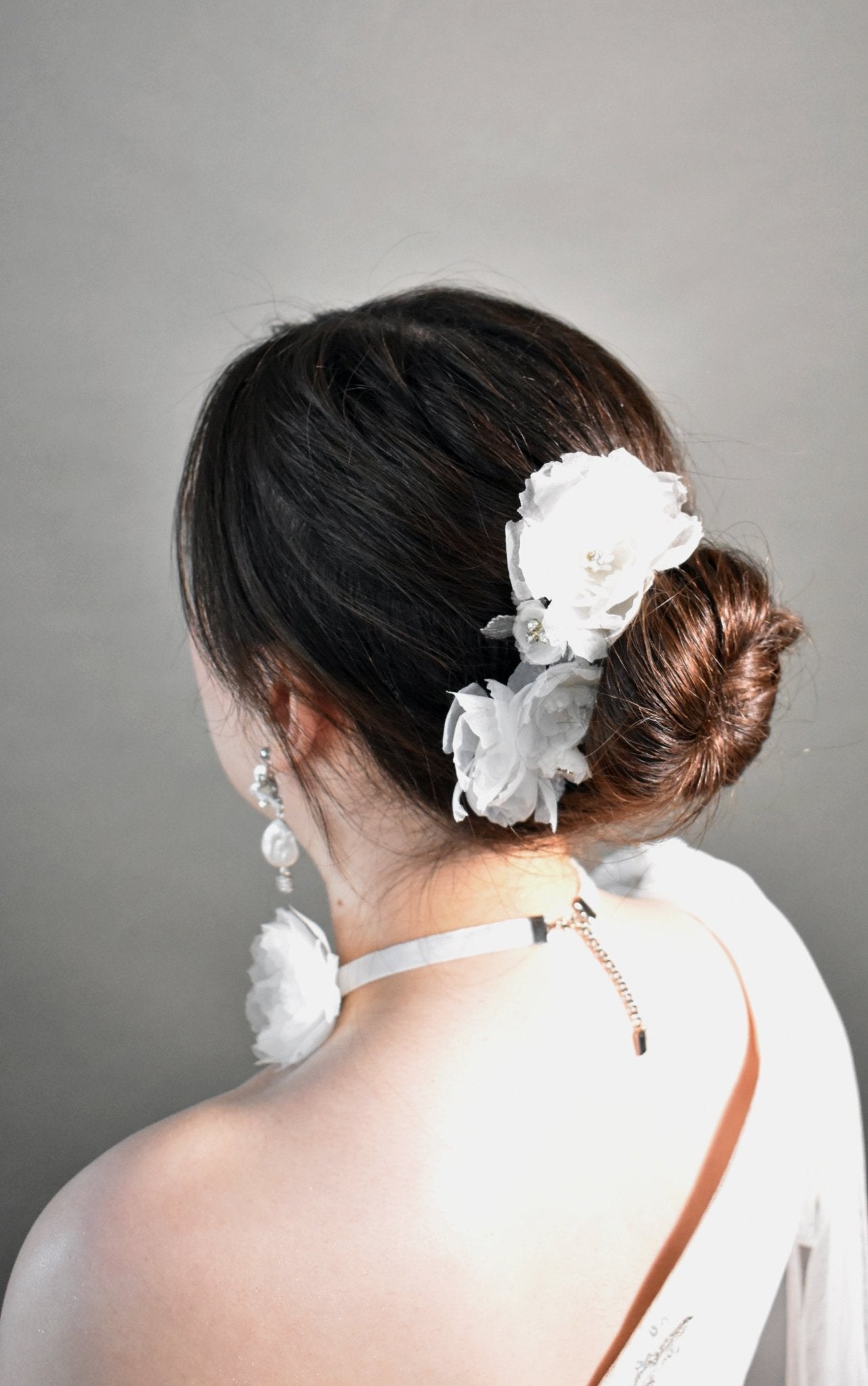 The Roseraie, Rhinestones & Silver Leaves, Handmade Wedding Headpiece